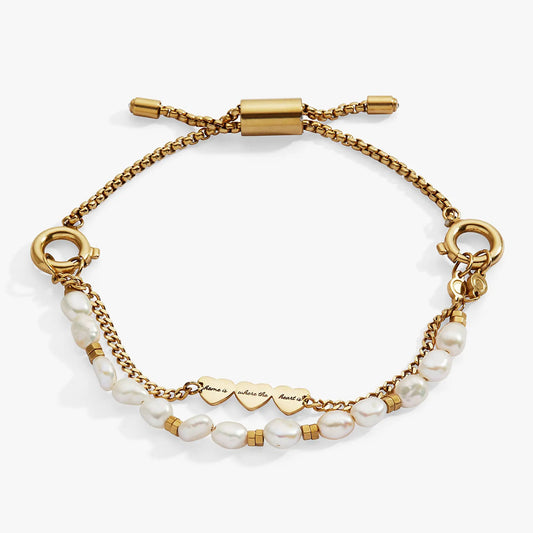 Bracelet set: Home Is Where The Heart Is Pearl Stranded by ALEX AND ANI, gold-tone pearl beads on Tampa Home & Garden Store
