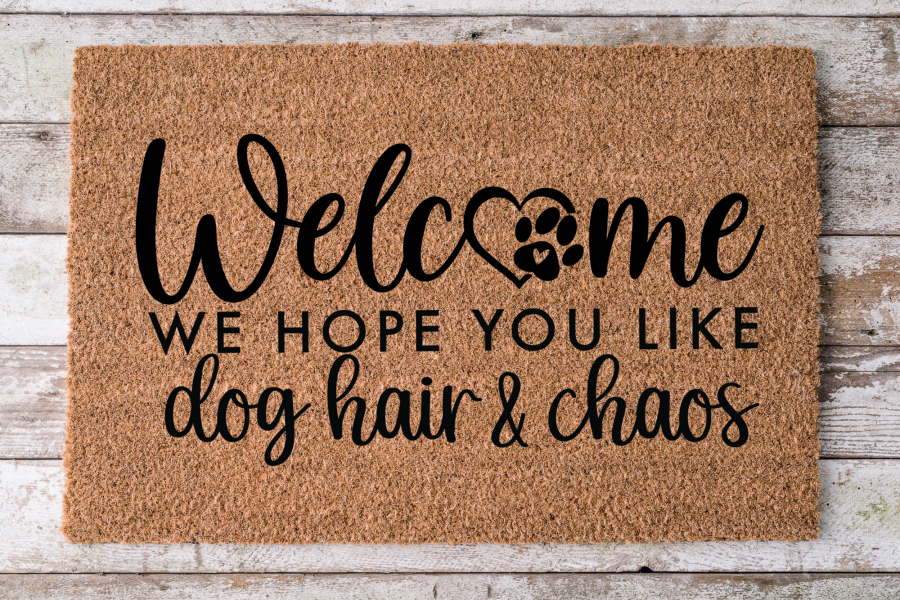 Espero que te guste el pelo de perro - Felpudo divertido para perros - Felpudo de coco de 30x18" - DECOE-CM-050