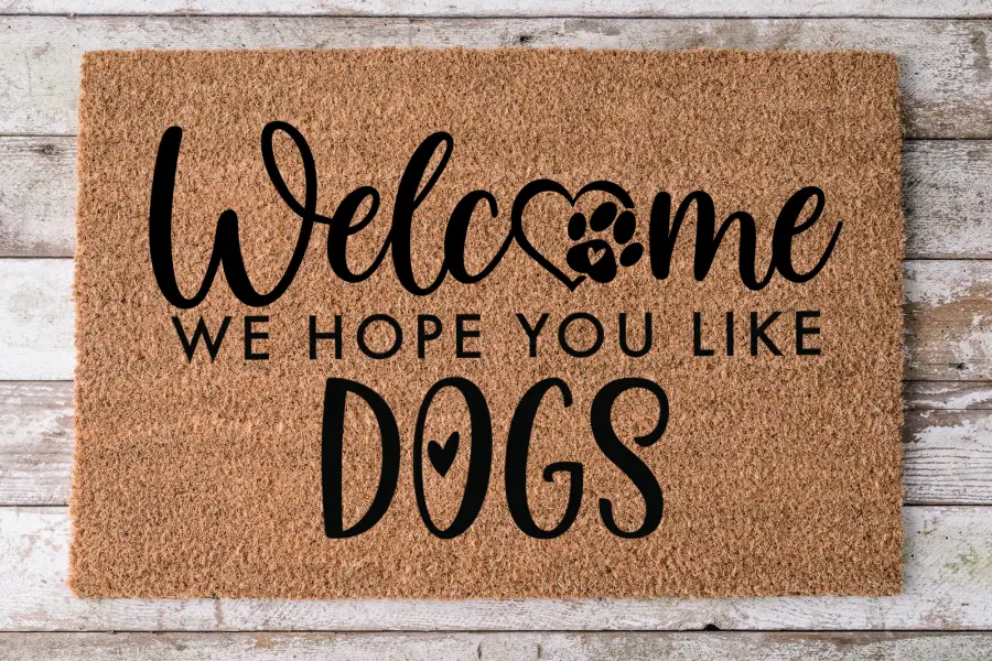 Hope You Like Dogs door mat, natural coir, 30x18, DecoExchange on Tampa Home & Garden Store