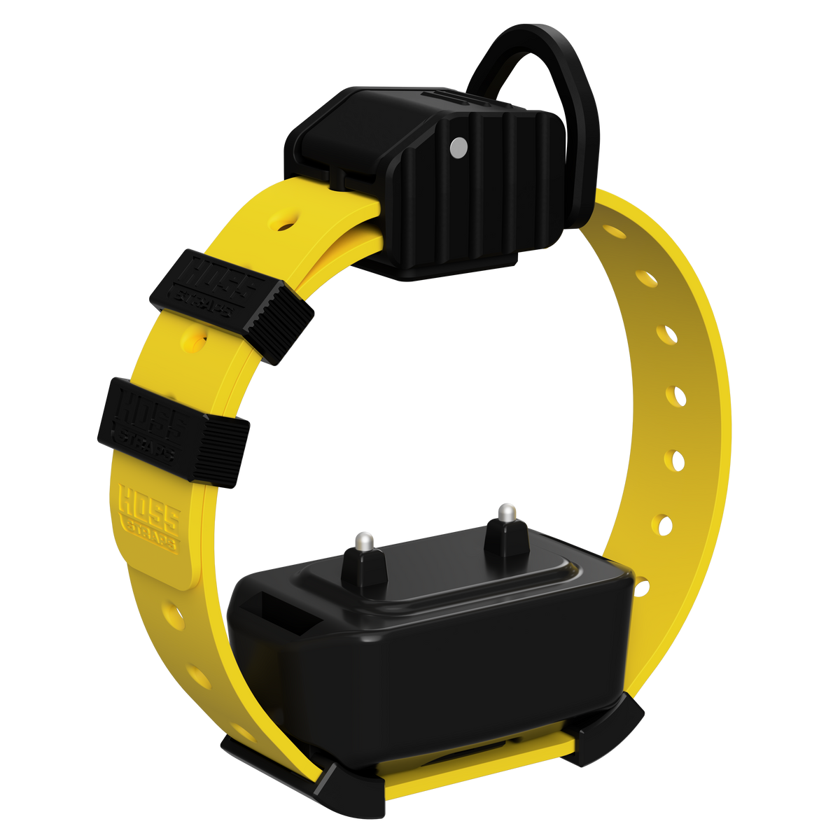 Hoss Straps Pro Series Training Collar Setup on yellow strap with black housing on Tampa Home & Garden Store