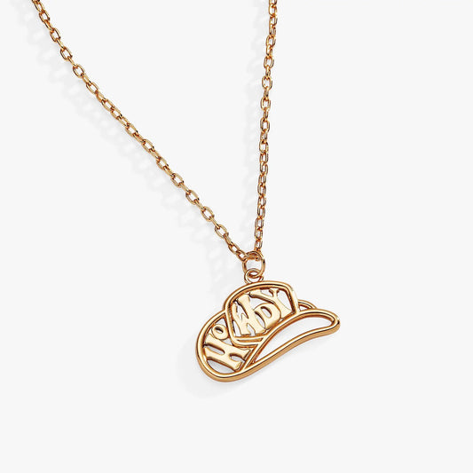 Howdy Necklace by ALEX AND ANI, gold-tone chain with oval openwork pendant on Tampa Home & Garden Store