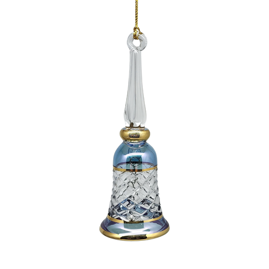 Gold Cut Etched Bell - Blue - Tampa Home & Garden Store