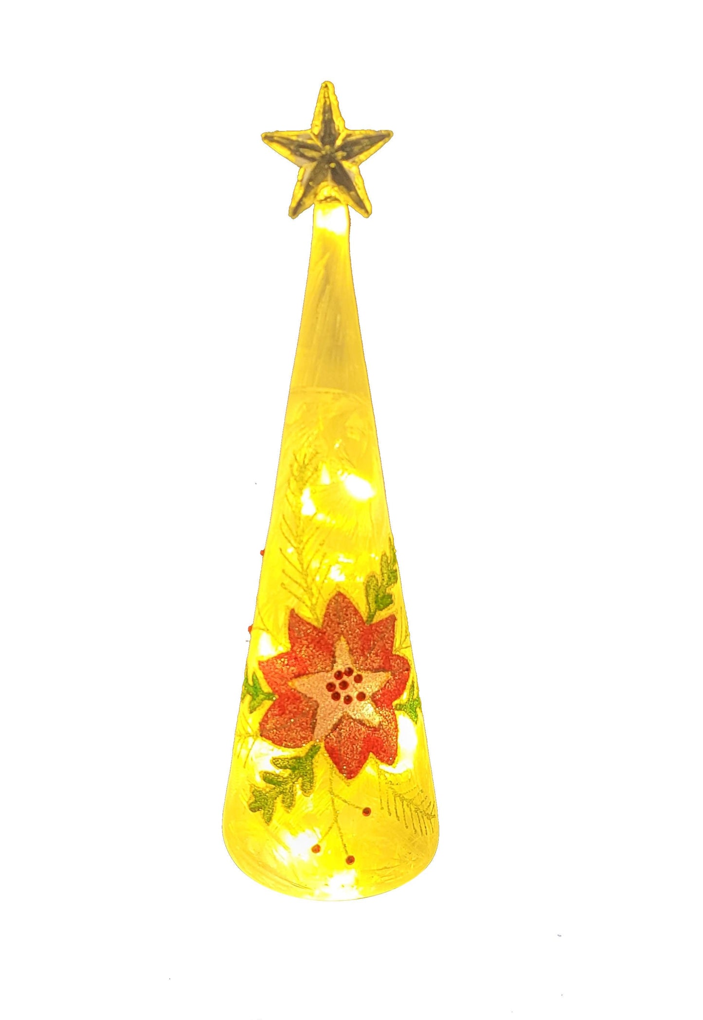 Árbol de Pascua de cristal con luz LED - Mediano