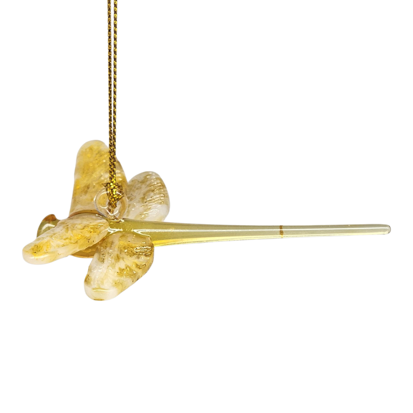 Adorno de libélula de cristal egipcio - Amarillo