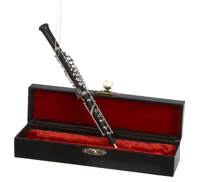 Oboe ornament with black case and red velvet lining The Country Christmas Loft on Tampa Home & Garden Store