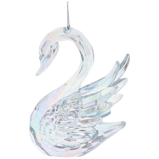 Elegant Clear Acrylic Swan Ornament - 4 Inches - Tampa Home & Garden Store