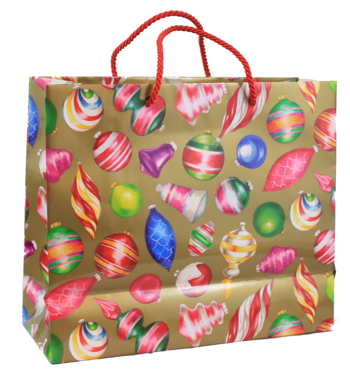 Bolsa de regalo dorada brillante y reluciente