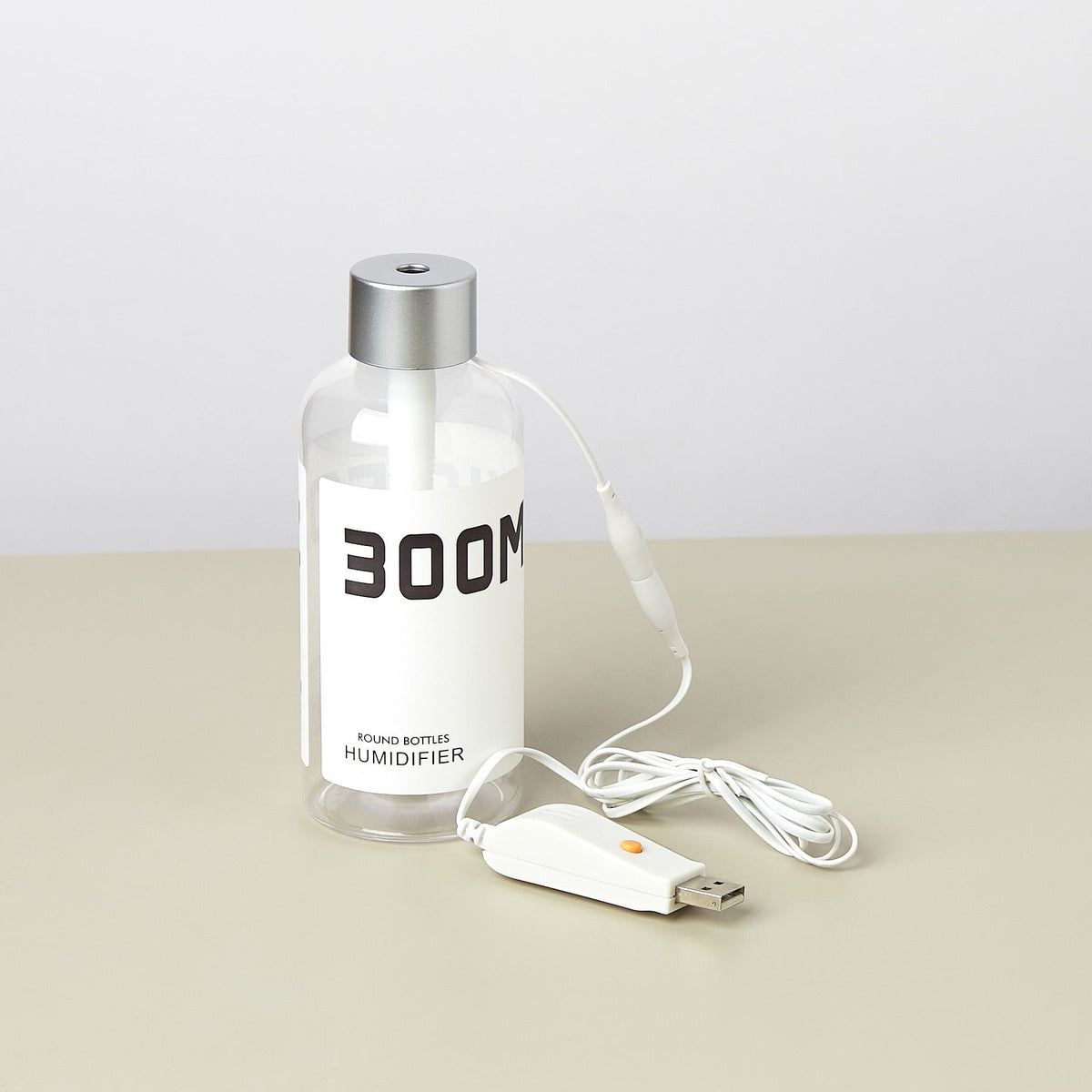 Plant Humidifier 300ML by House Plant Shop; clear bottle, silver cap, USB power, white tube on Tampa Home & Garden Store