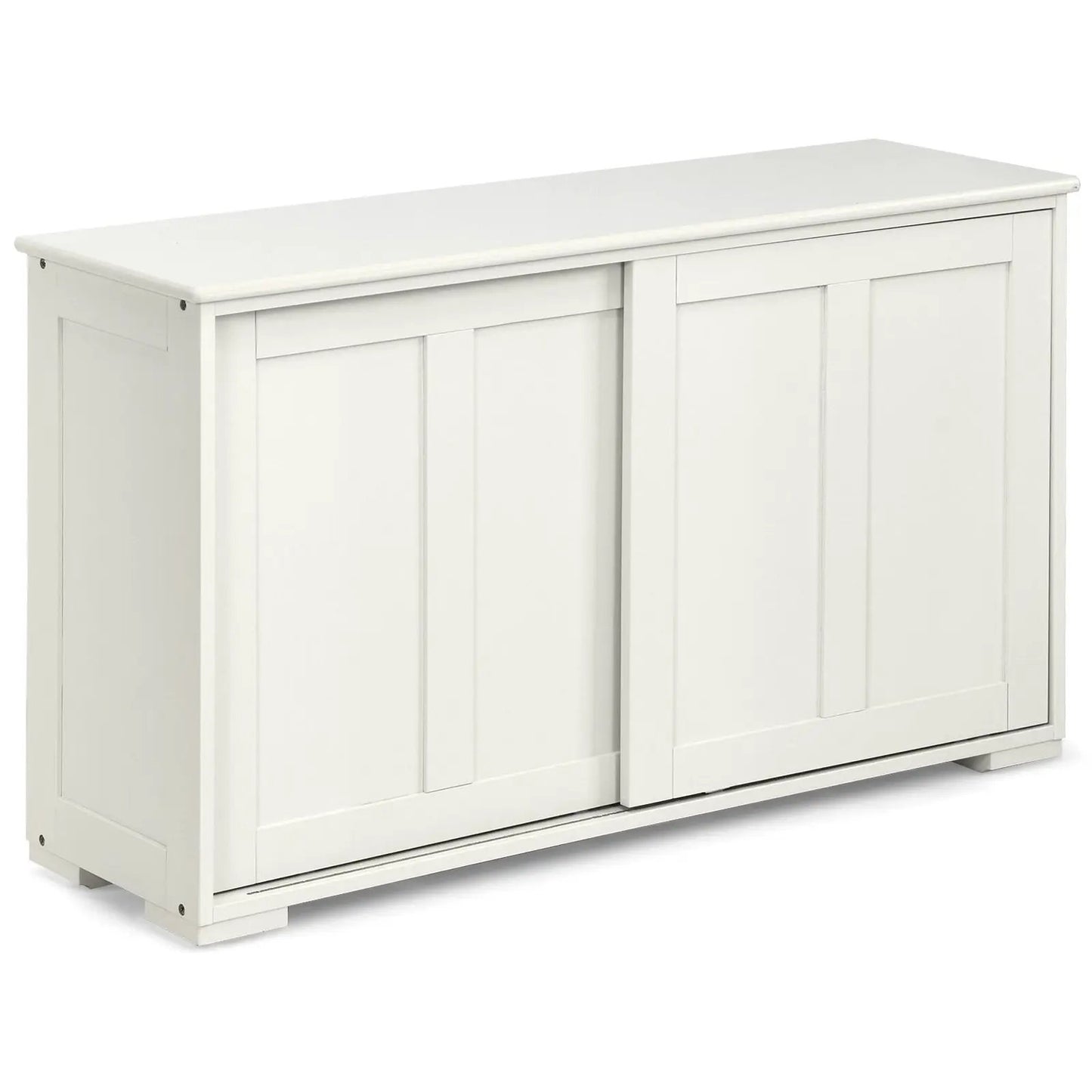 DirectDeals white kitchen storage cabinet with wood sliding doors, 2-panel design on Tampa Home & Garden Store
