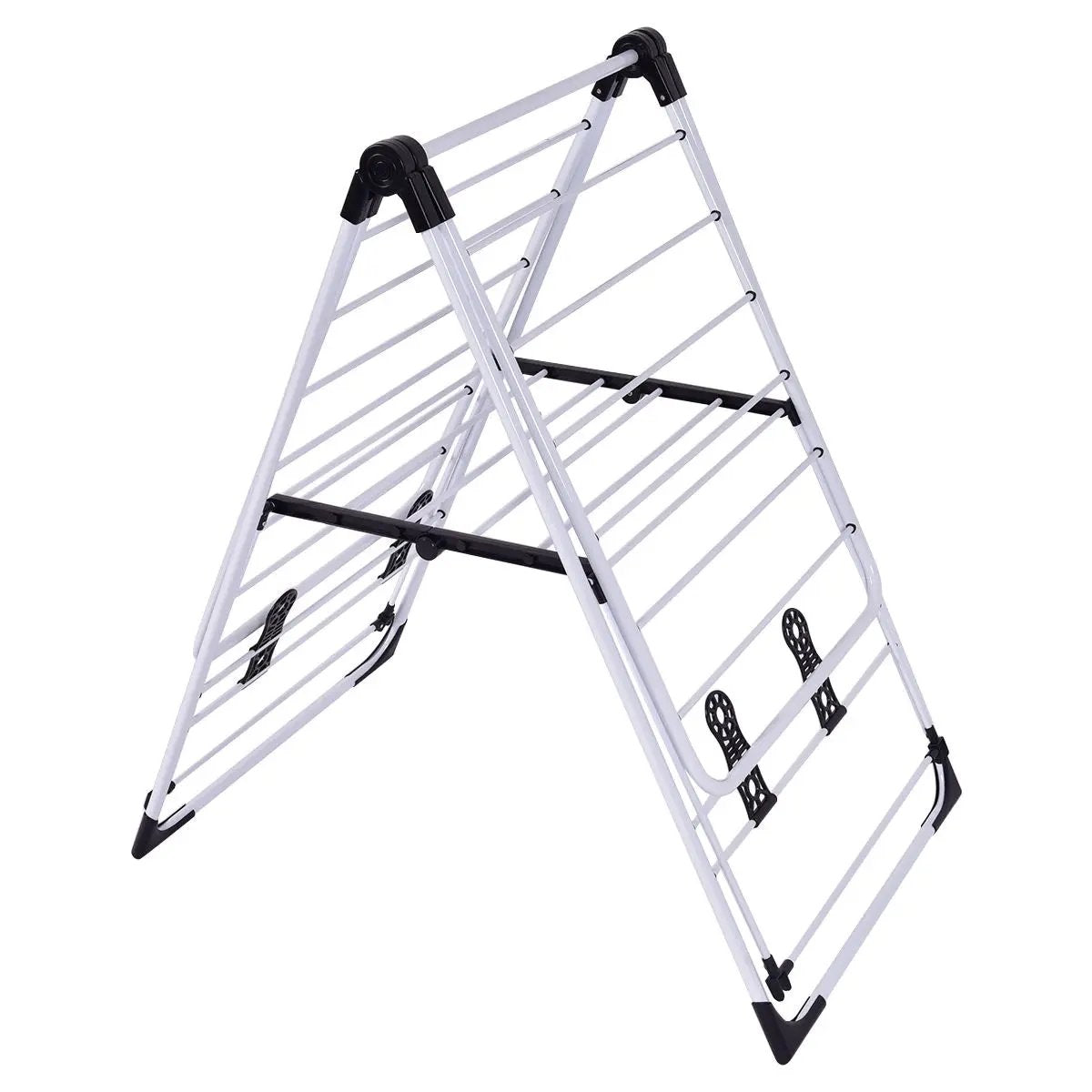 DirectDeals portable laundry drying rack with white metal rods, foldable triangular frame on Tampa Home & Garden Store