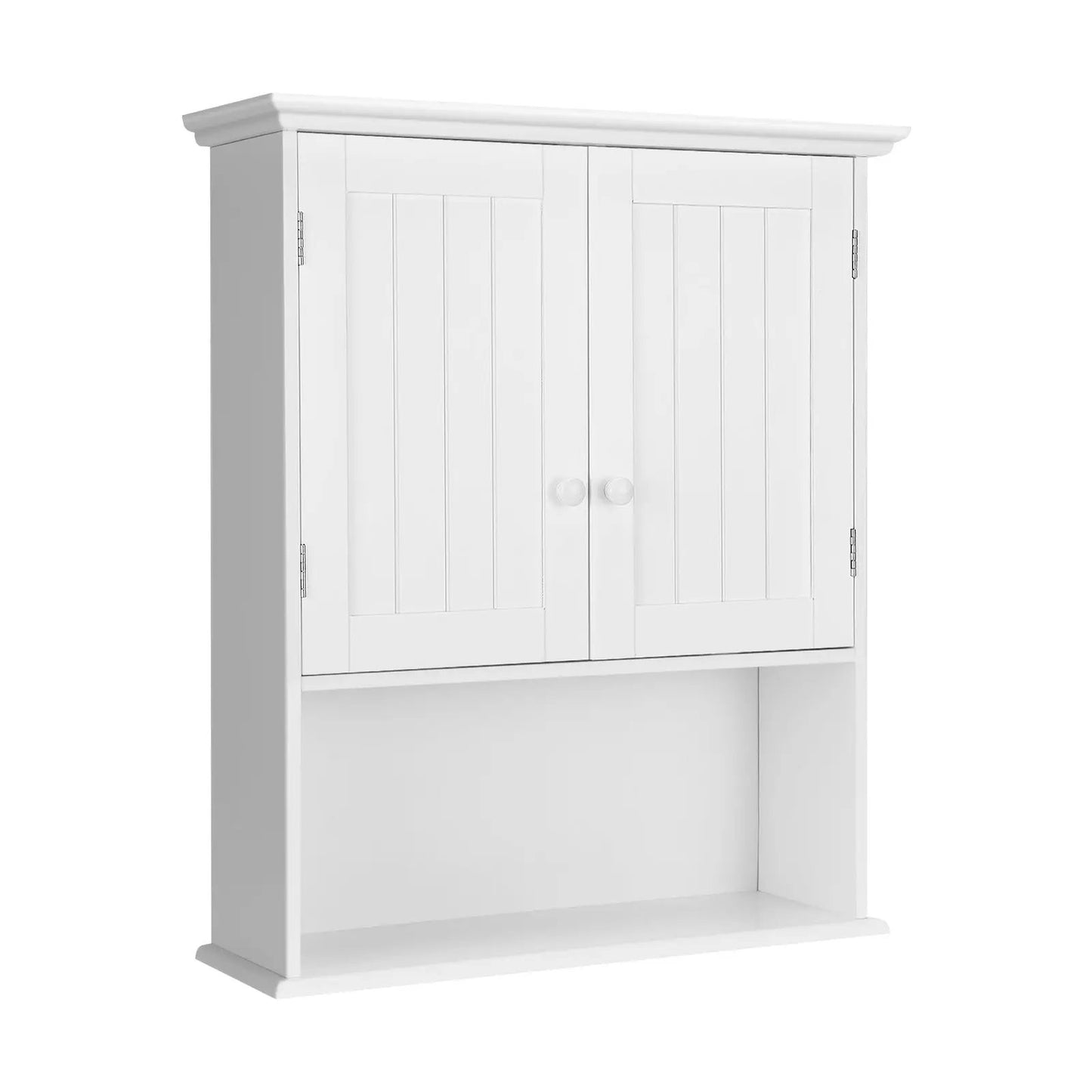 Two-Door Wall Mount Bathroom Cabinet with Shelf white panel doors DirectDeals on Tampa Home & Garden Store