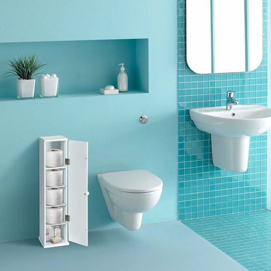 Free Standing Toilet Paper Holder With 4 Shelves white freestanding cabinet DirectDeals on Tampa Home & Garden Store