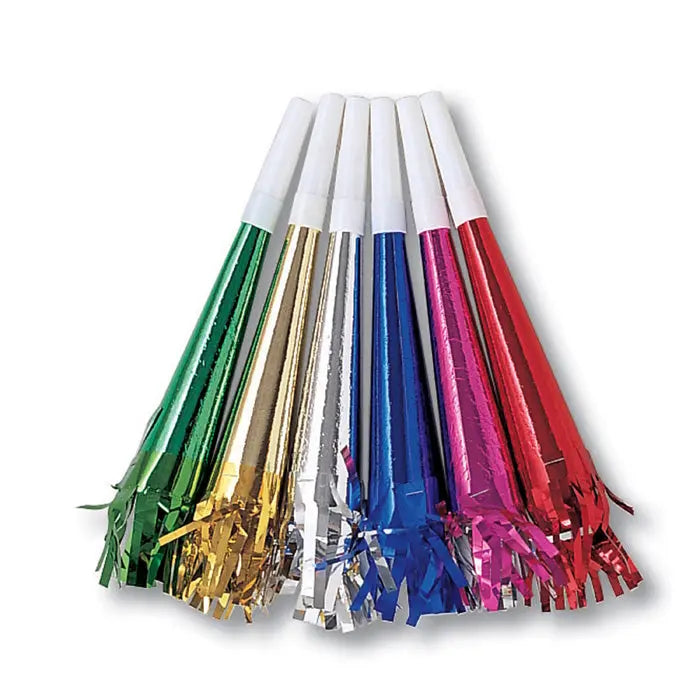 Cornes de fête en aluminium avec franges, lot de 8