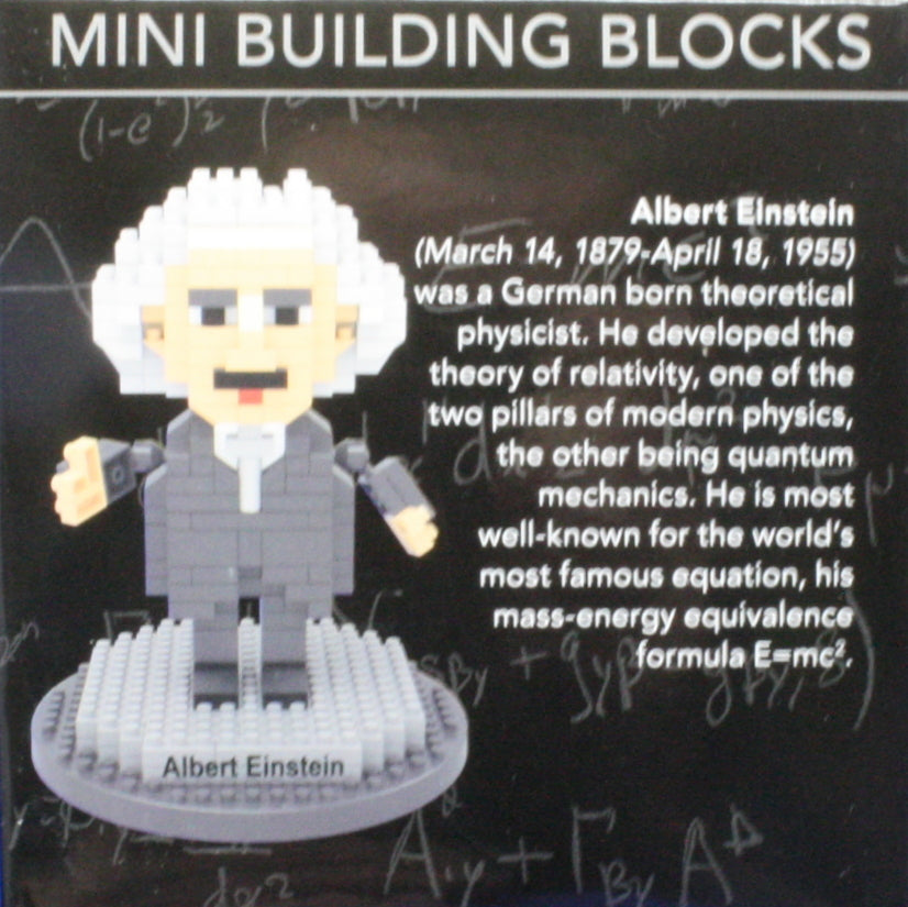 Mini Building Blocks Einstein figure in gray suit by The Country Christmas Loft on Tampa Home & Garden Store