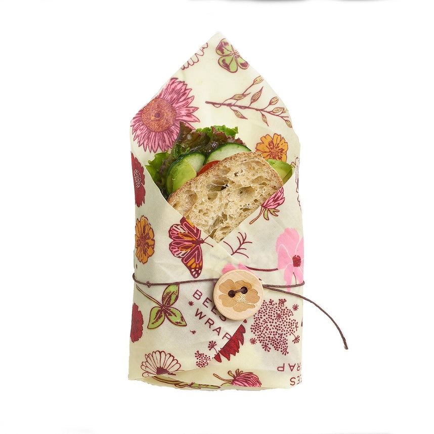 Emballage alimentaire Bee's Wrap - Motif Prairie Magique - Emballage pour sandwich végétalien