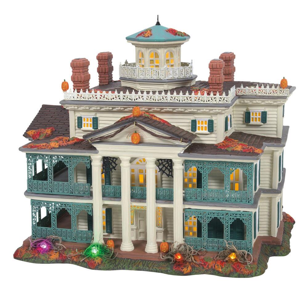 Haunted Mansion Ceramic Jack Lantern Ornament with teal balconies and pumpkins on Tampa Home & Garden Store