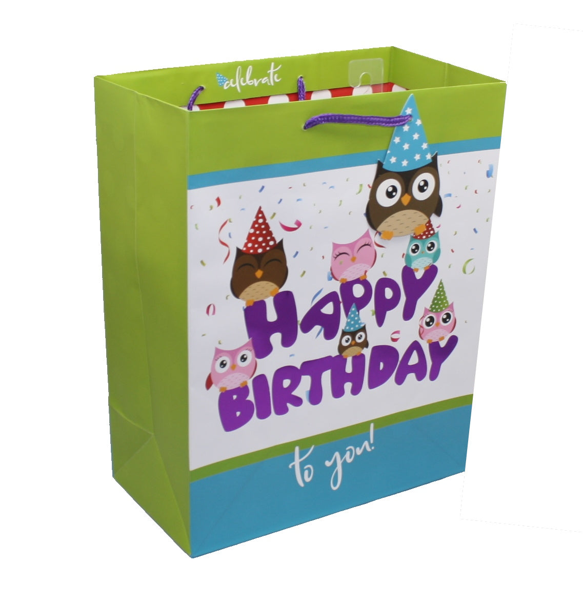 Bolsa de regalo de búhos de feliz cumpleaños