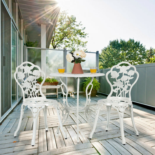Outdoor Cast Aluminum Patio Furniture Set with Rose Design - Tampa Home & Garden Store