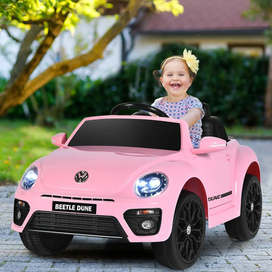 Pink Volkswagen Beetle Kids Ride-On Car with remote control for toddlers DirectDeals on Tampa Home & Garden Store