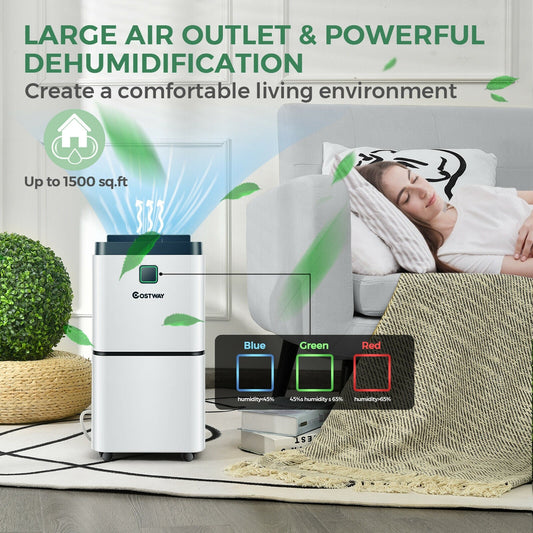 30 Pints 1500 Sq. ft Dehumidifier for Medium to Large Room with Indicator - Tampa Home & Garden Store