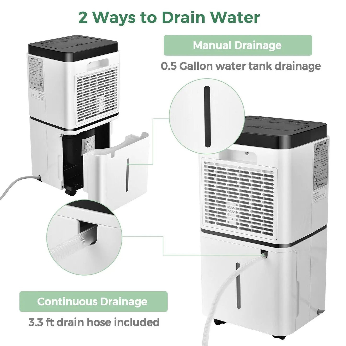 30 Pints 1500 Sq. ft Dehumidifier for Medium to Large Room with Indicator - Tampa Home & Garden Store