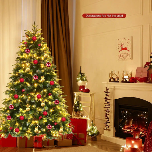 Pre Lit Snowy Christmas Hinged Tree with Lights