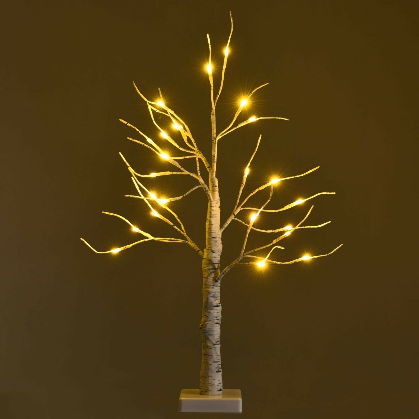 2 ft pre-lit white birch twig tree, battery-powered with warm white LEDs on a stand on Tampa Home & Garden Store