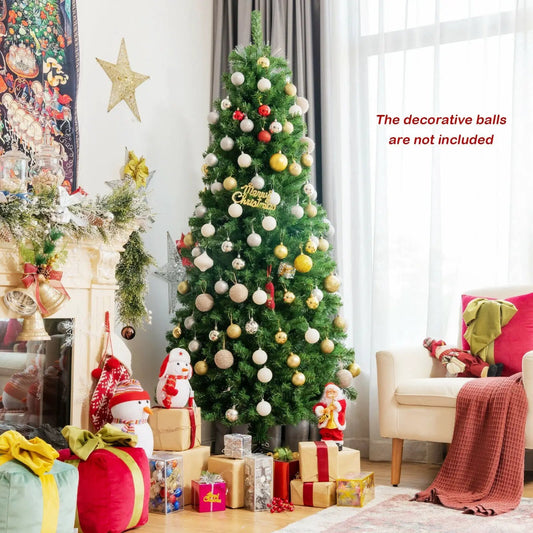 Pre-Lit multi-colored fiber optic spruce tree with gold and white ornaments in a living room on Tampa Home & Garden Store