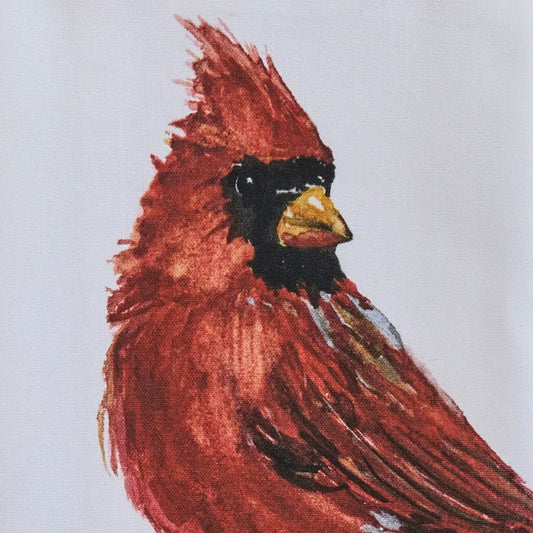 Cardinal with berries embroidered dishtowel red cardinal on white towel kitchen towel on Tampa Home & Garden Store