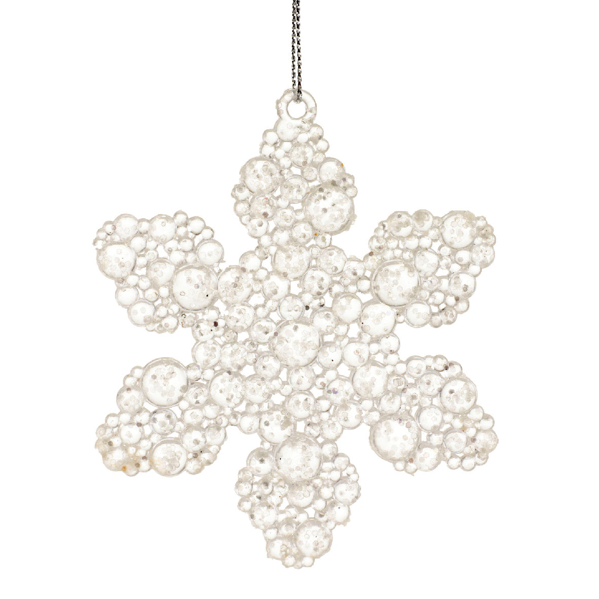 Sparkling Snowflake Ornament white bead clusters for holiday decor on Tampa Home & Garden Store