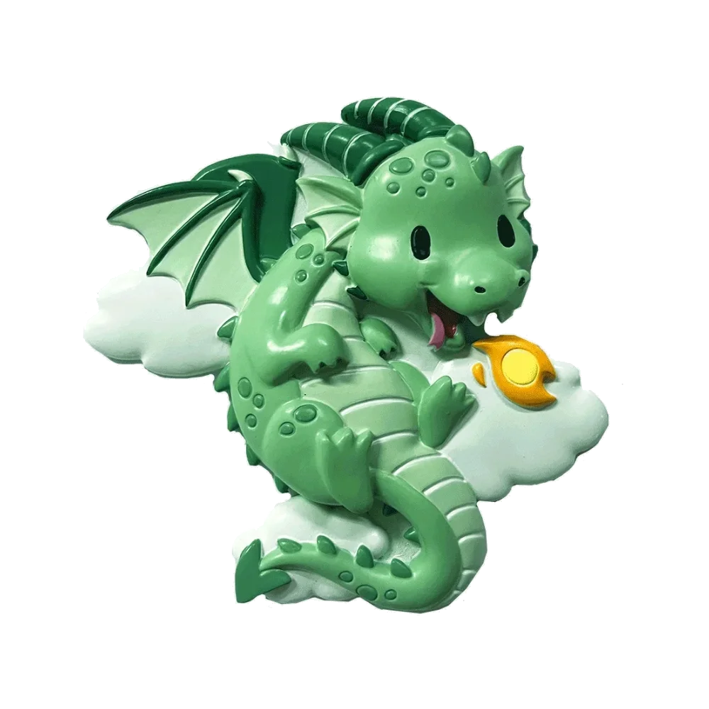 Adorable green dragon ornament with wings perched on a fluffy cloud for holiday decor on Tampa Home & Garden Store