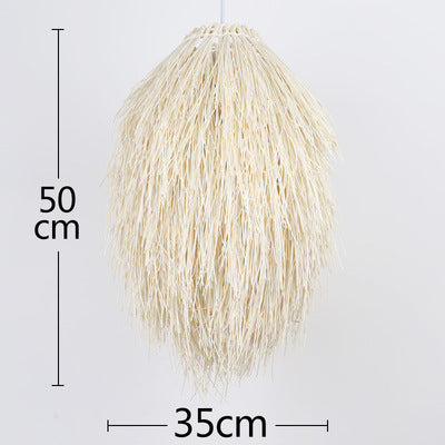 Idyllic rattan pine cone chandelier Decorbites natural beige pendant, 50 cm tall and 35 cm wide on Tampa Home & Garden Store