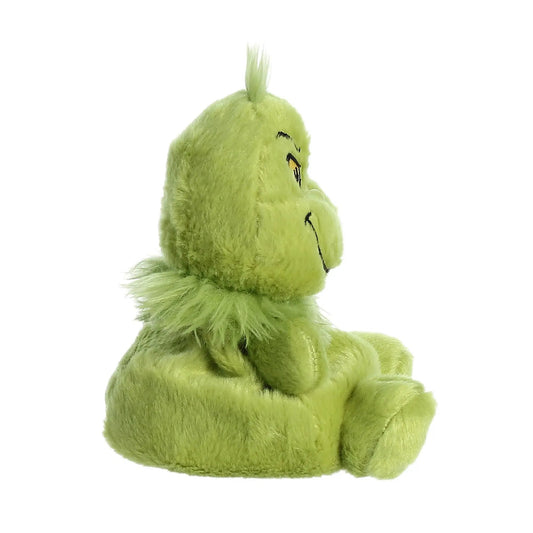 Dr Suess Grinch Palm Pal plush toy lime green fuzzy fabric with embroidered eyes on Tampa Home & Garden Store