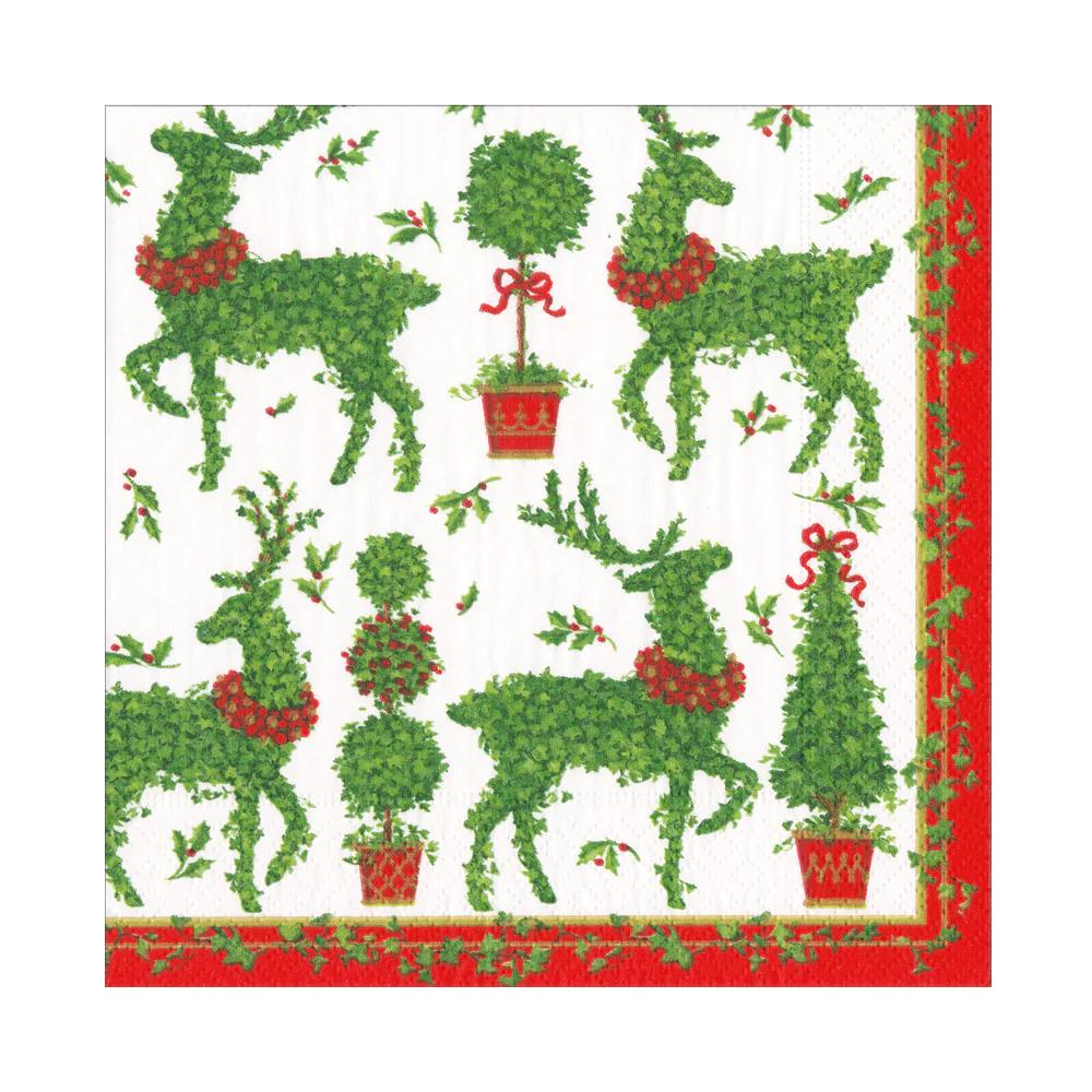 Serviettes en papier à motifs d'animaux topiaires