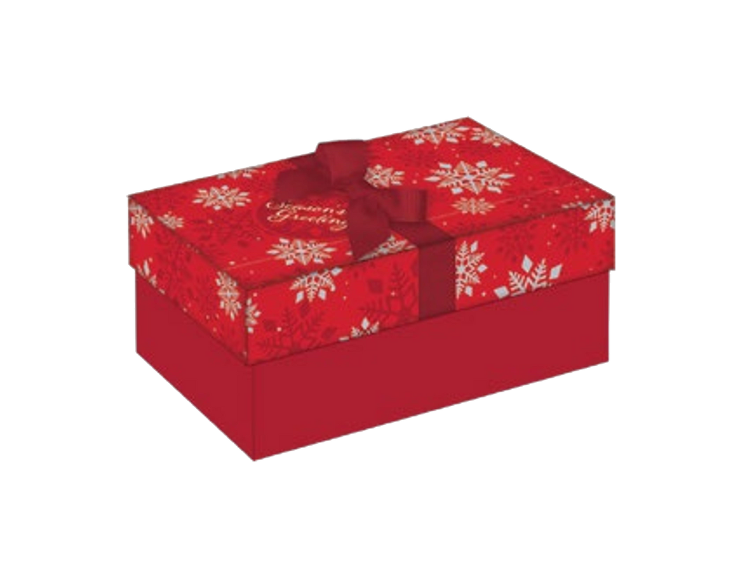 Ready to Gift Luxury Gift Box with Ribbon in red snowflake pattern on Tampa Home & Garden Store