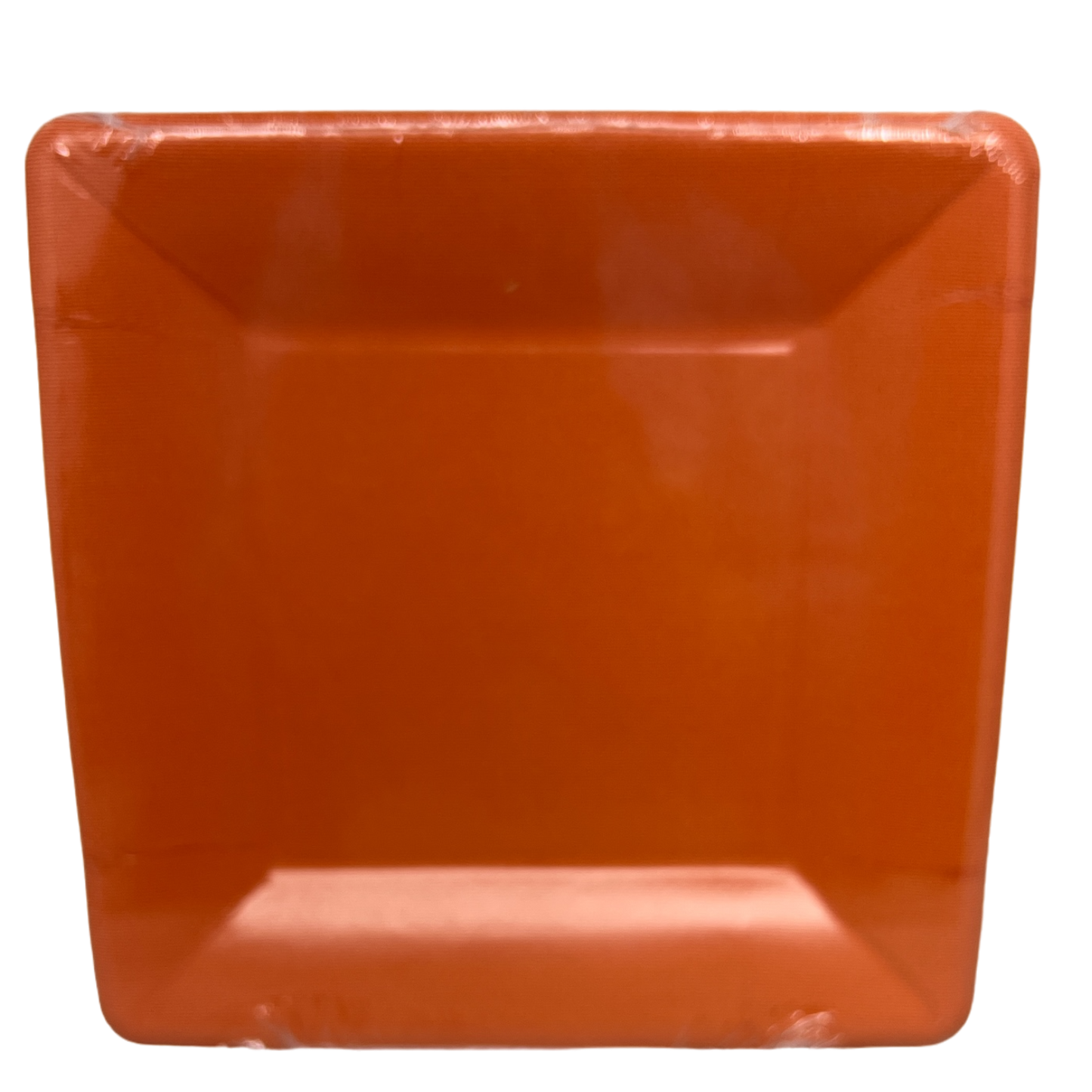 Caspari Grosgrain Border Orange Salad Plate orange disposable plate on Tampa Home & Garden Store