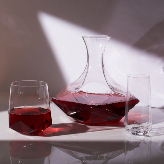 Seneca Faceted Crystal Wine Decanter by Viski, clear glass on Tampa Home & Garden Store