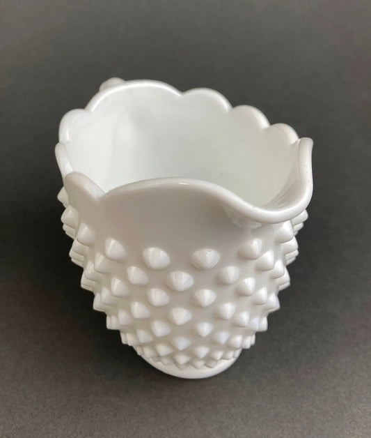 Milk Glass Large Creamer or Sauce Dish. Hobnail Serving Dish. Scalloped edge Creamer or Sauciere. Fine Dining. Colectibles. Replacements. - Tampa Home & Garden Store