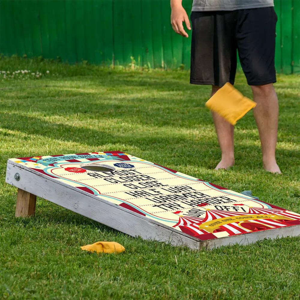 Carnival Cornhole Board Wraps set of 2 by Lone Star Art, carnival-themed boards on Tampa Home & Garden Store