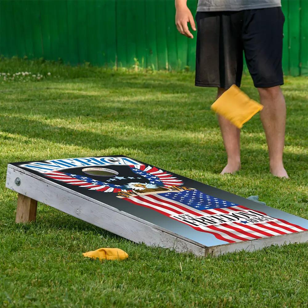 Eagle and Flag - Cornhole Board Wrap - Set of 2 - Tampa Home & Garden Store