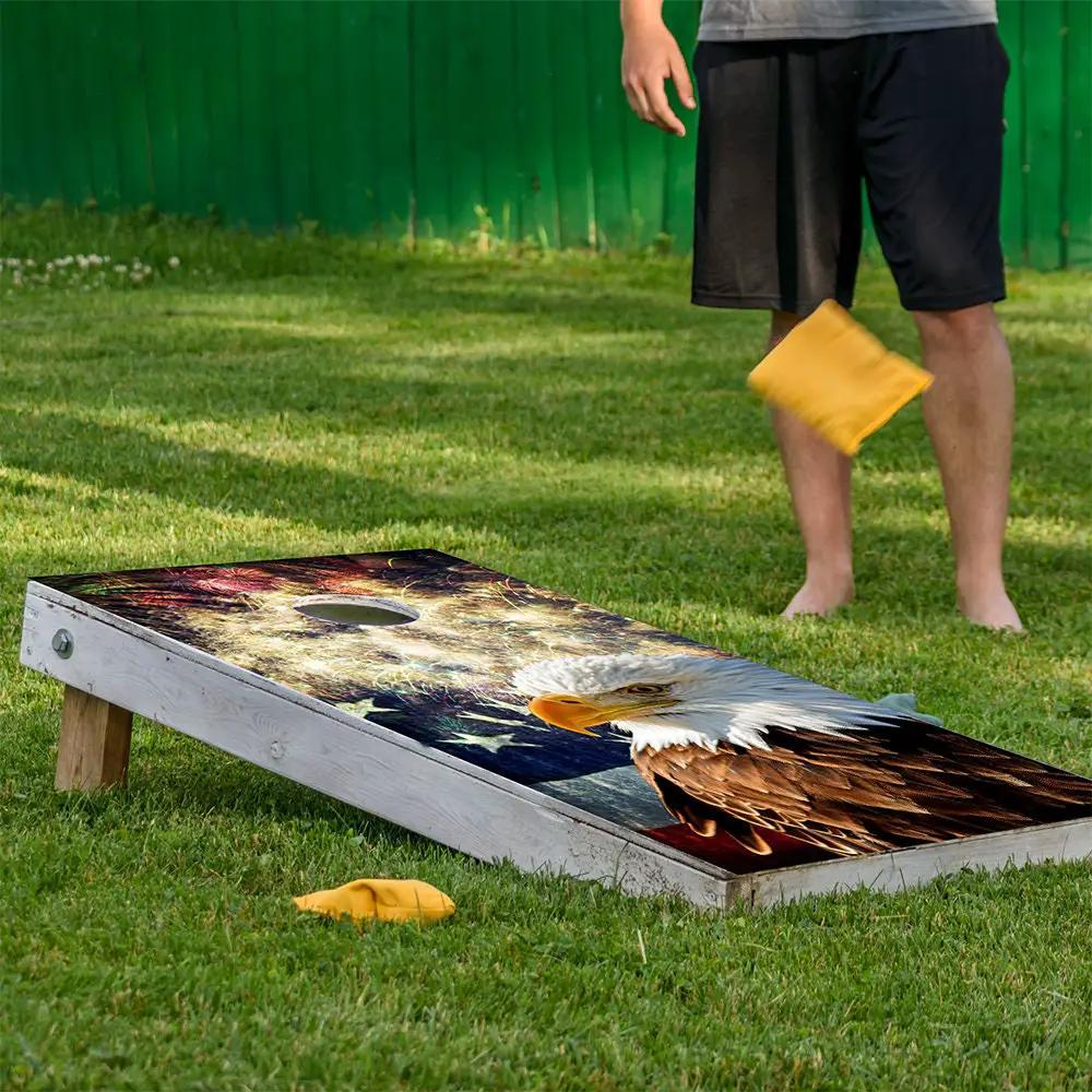 Eagle Flag Fireworks - Cornhole Board Wrap - Set of 2 - Tampa Home & Garden Store