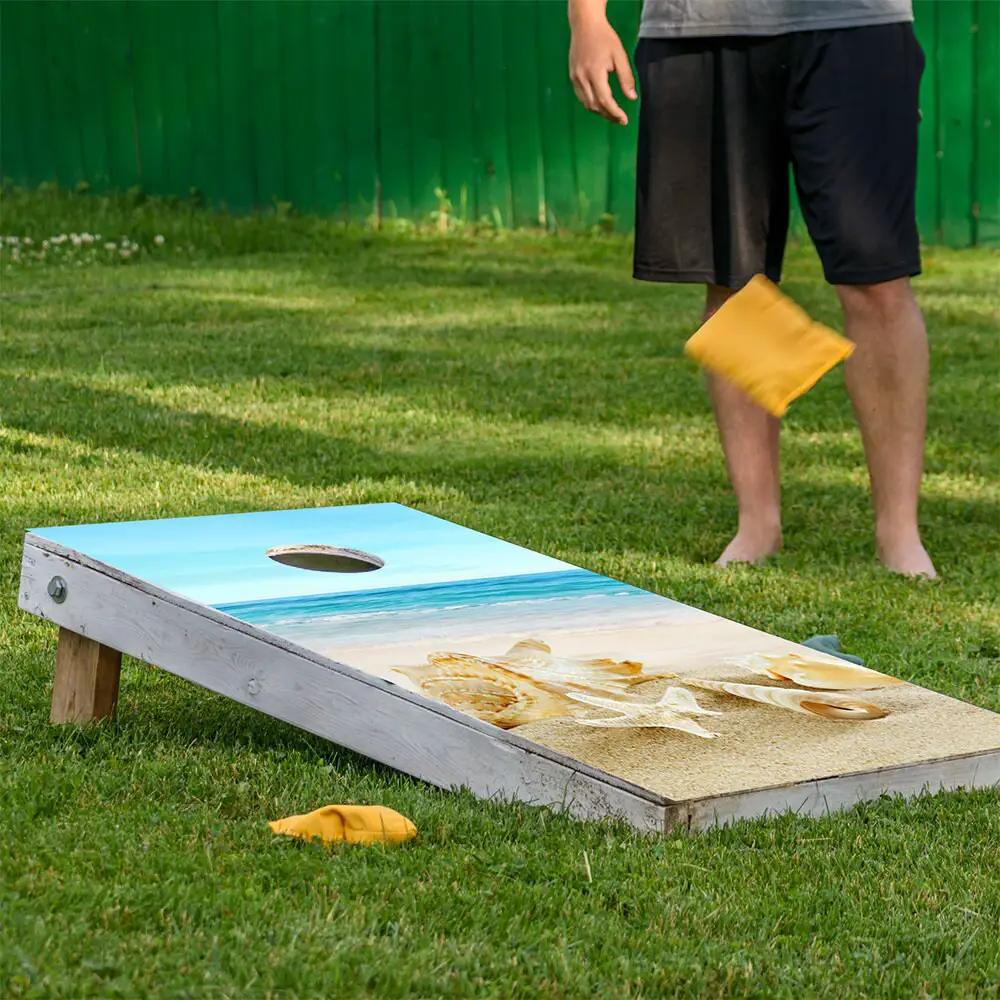 Shells on Beach - Cornhole Board Wrap - Set of 2 - Tampa Home & Garden Store