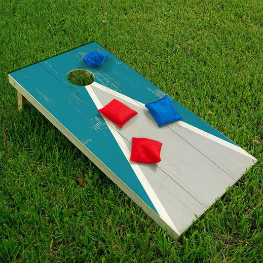 Teal triangle cornhole board wrap set of 2 on Tampa Home & Garden Store