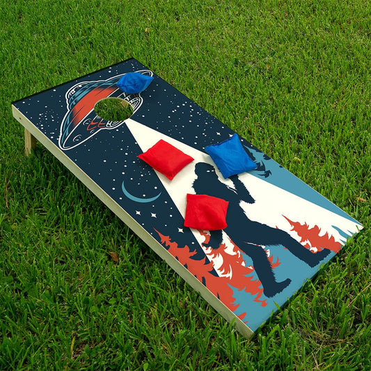 UFO and Big Foot - Cornhole Board Wrap - Set of 2 - Tampa Home & Garden Store