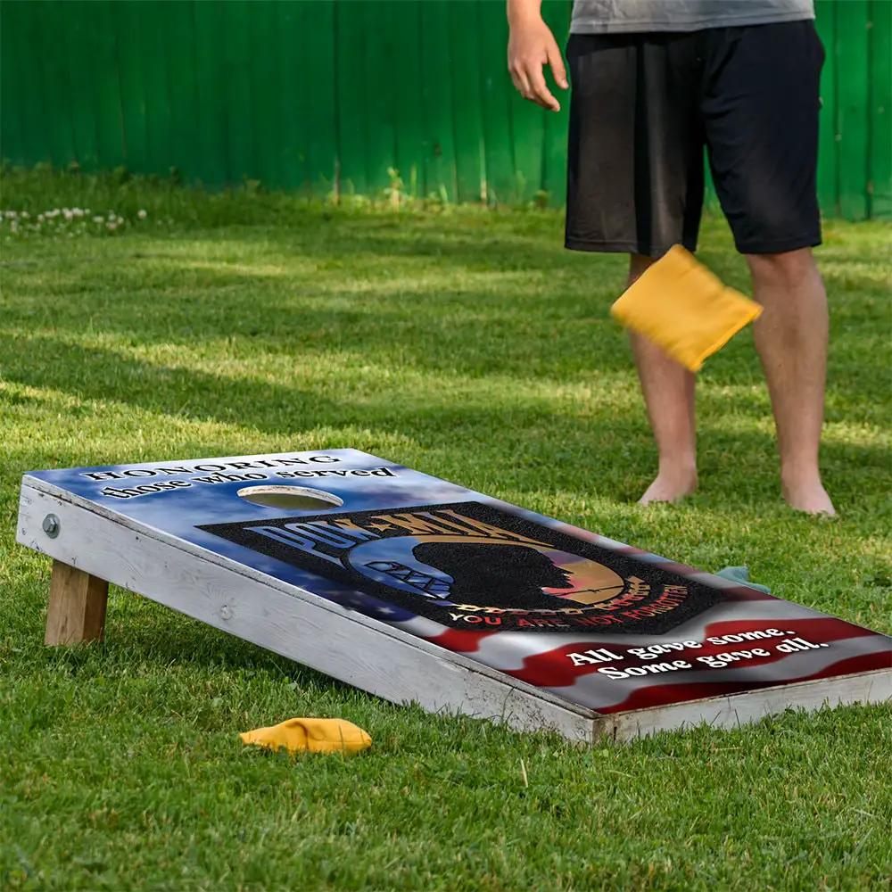 Cornhole wraps Pow MIA American Flag, set of 2 by Lone Star Art on Tampa Home & Garden Store