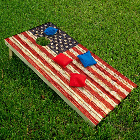 Rustic American Flag - Cornhole Board Wrap - Set of 2 - Tampa Home & Garden Store