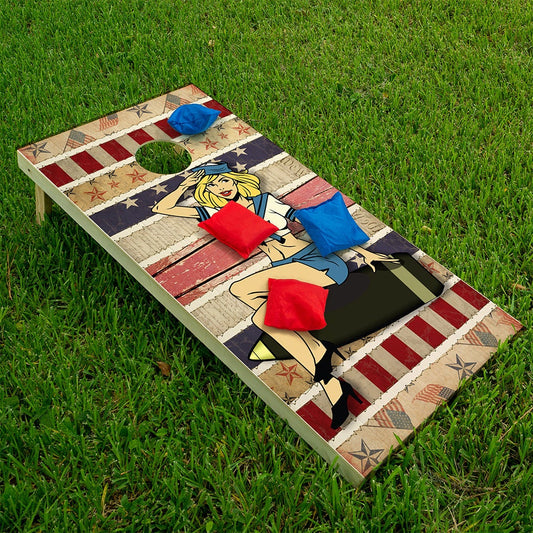 Sexy Sailor Americana - Cornhole Board Wrap - Set of 2 - Tampa Home & Garden Store