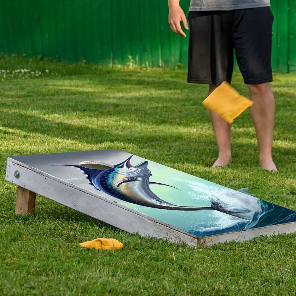 Blue Marlin - Cornhole Board Wrap - Set of 2 - Tampa Home & Garden Store