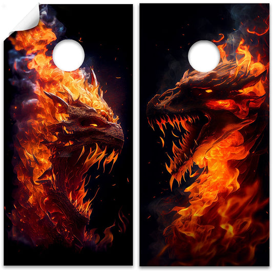 Dragons of Fire - Cornhole Board Wrap - Set of 2 - Tampa Home & Garden Store
