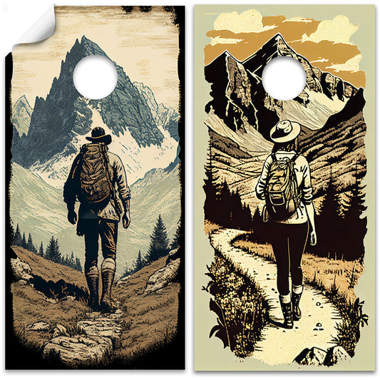 Hikers Outdoors - Cornhole Board Wrap - Set of 2 - Tampa Home & Garden Store